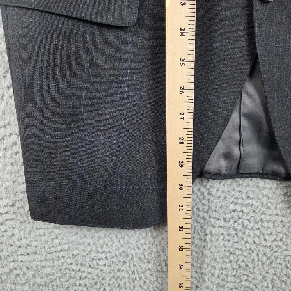 Peter Millar Blazer Sport‎ Coat Jacket 2-Button 100% Wool Mens 40R Gray Plaid